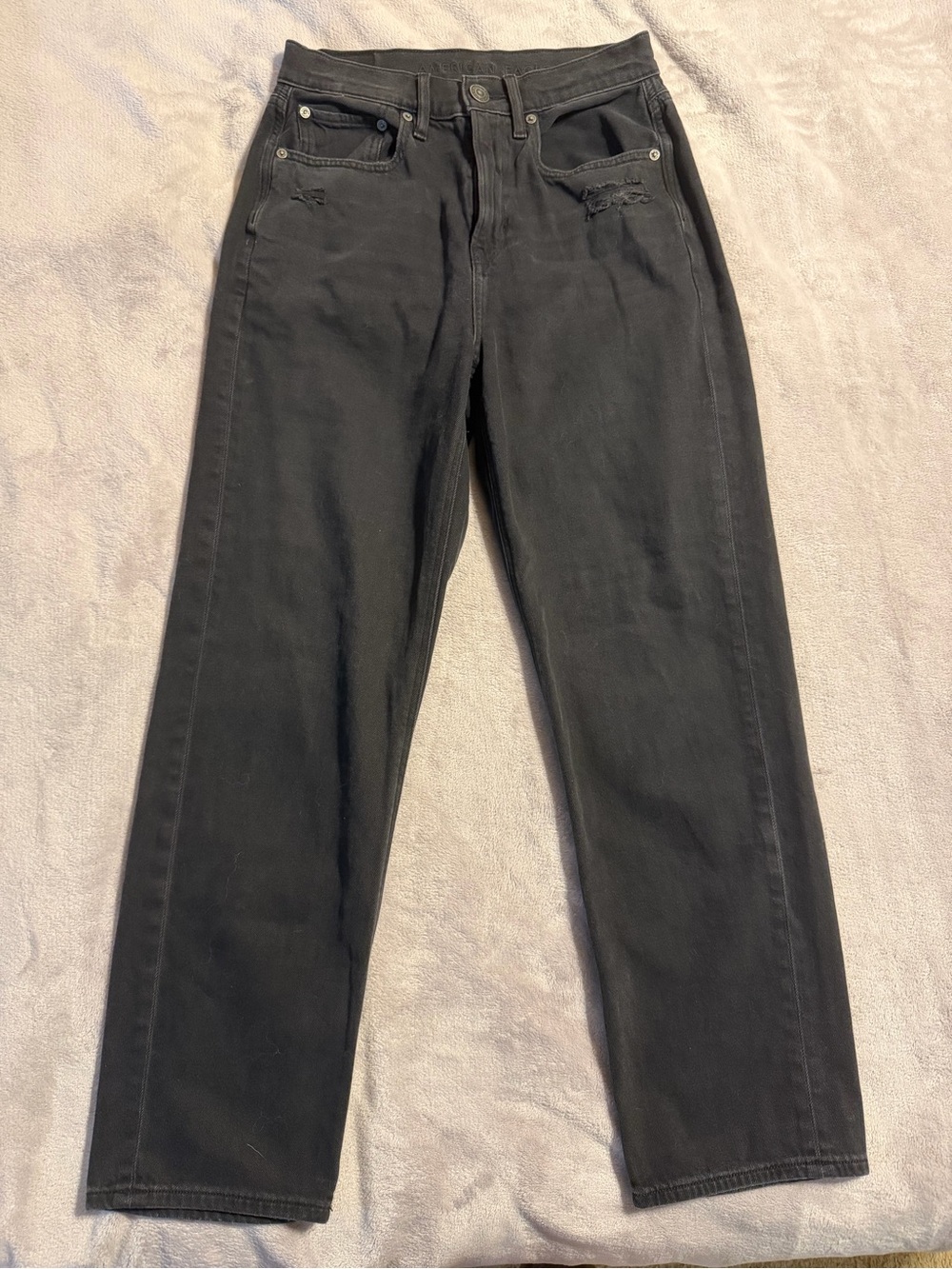 American Eagle Outfitters Women's Black Straight Jeans
